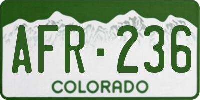 CO license plate AFR236