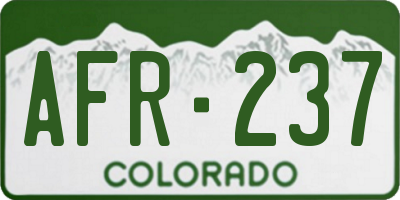 CO license plate AFR237