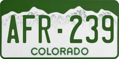 CO license plate AFR239