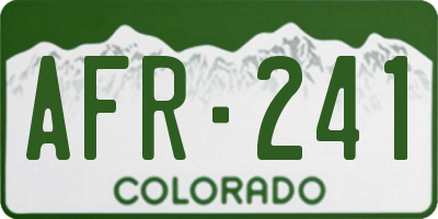 CO license plate AFR241