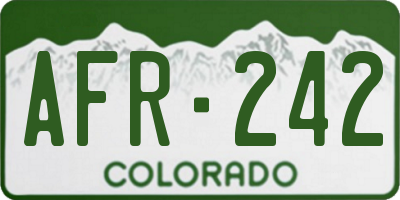CO license plate AFR242