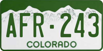 CO license plate AFR243
