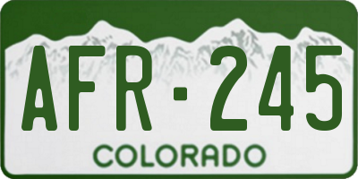CO license plate AFR245