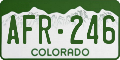 CO license plate AFR246