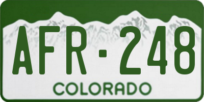 CO license plate AFR248