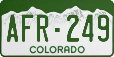 CO license plate AFR249
