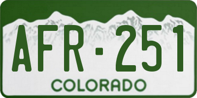 CO license plate AFR251
