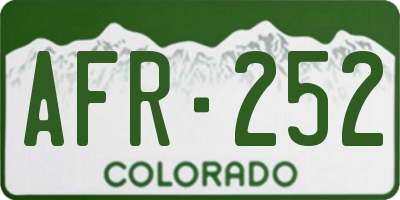 CO license plate AFR252
