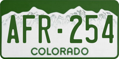 CO license plate AFR254