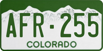 CO license plate AFR255