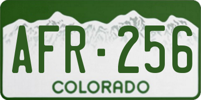CO license plate AFR256