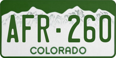 CO license plate AFR260