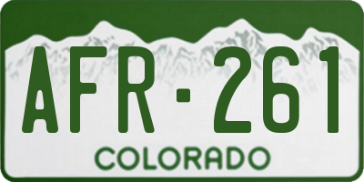 CO license plate AFR261