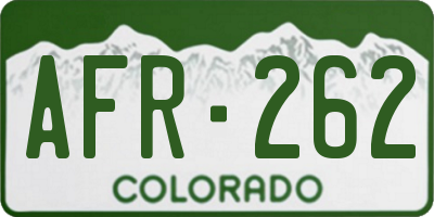CO license plate AFR262