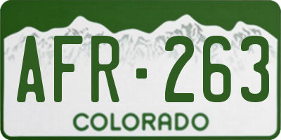 CO license plate AFR263