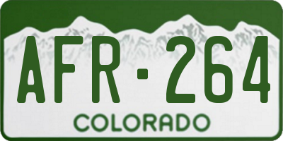 CO license plate AFR264