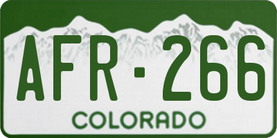 CO license plate AFR266