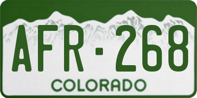 CO license plate AFR268
