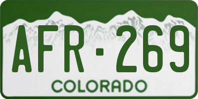 CO license plate AFR269