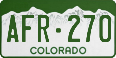 CO license plate AFR270