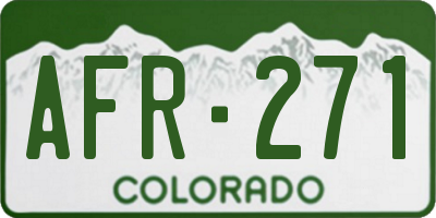 CO license plate AFR271
