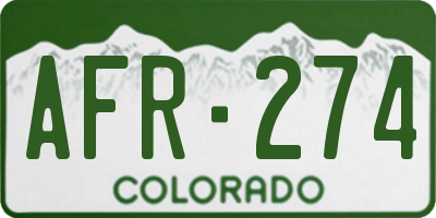 CO license plate AFR274