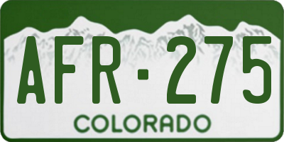 CO license plate AFR275