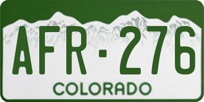CO license plate AFR276