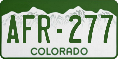 CO license plate AFR277