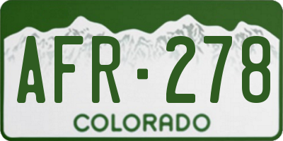 CO license plate AFR278