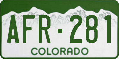 CO license plate AFR281