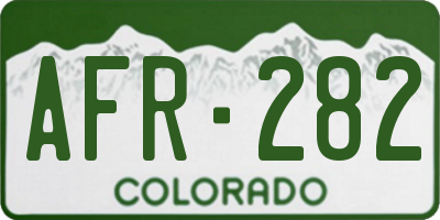 CO license plate AFR282