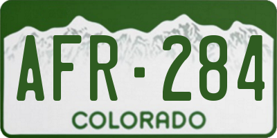 CO license plate AFR284
