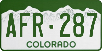CO license plate AFR287