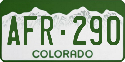 CO license plate AFR290