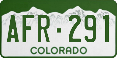 CO license plate AFR291
