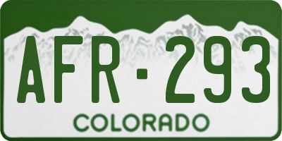 CO license plate AFR293