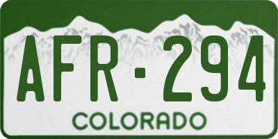 CO license plate AFR294
