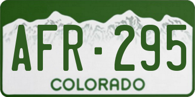CO license plate AFR295