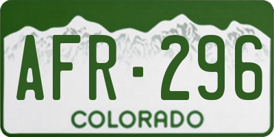 CO license plate AFR296