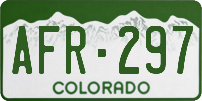 CO license plate AFR297