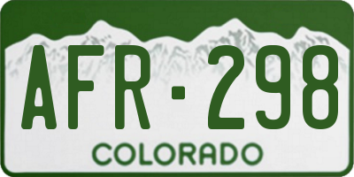 CO license plate AFR298