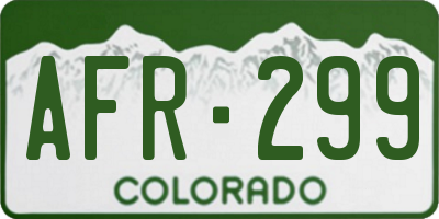 CO license plate AFR299