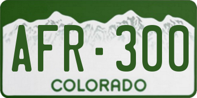 CO license plate AFR300