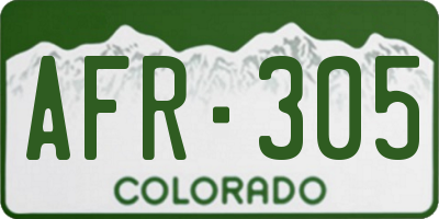 CO license plate AFR305