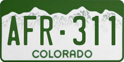 CO license plate AFR311