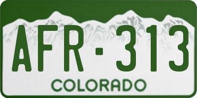 CO license plate AFR313