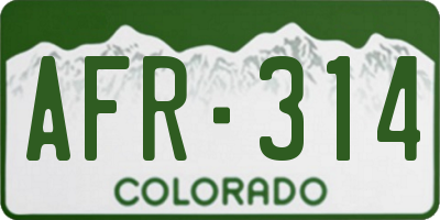 CO license plate AFR314