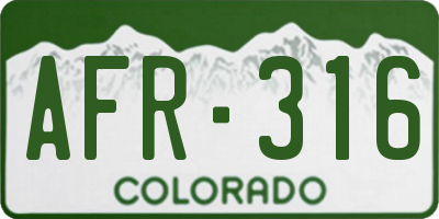 CO license plate AFR316