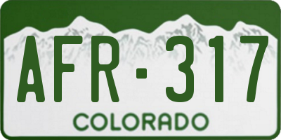 CO license plate AFR317